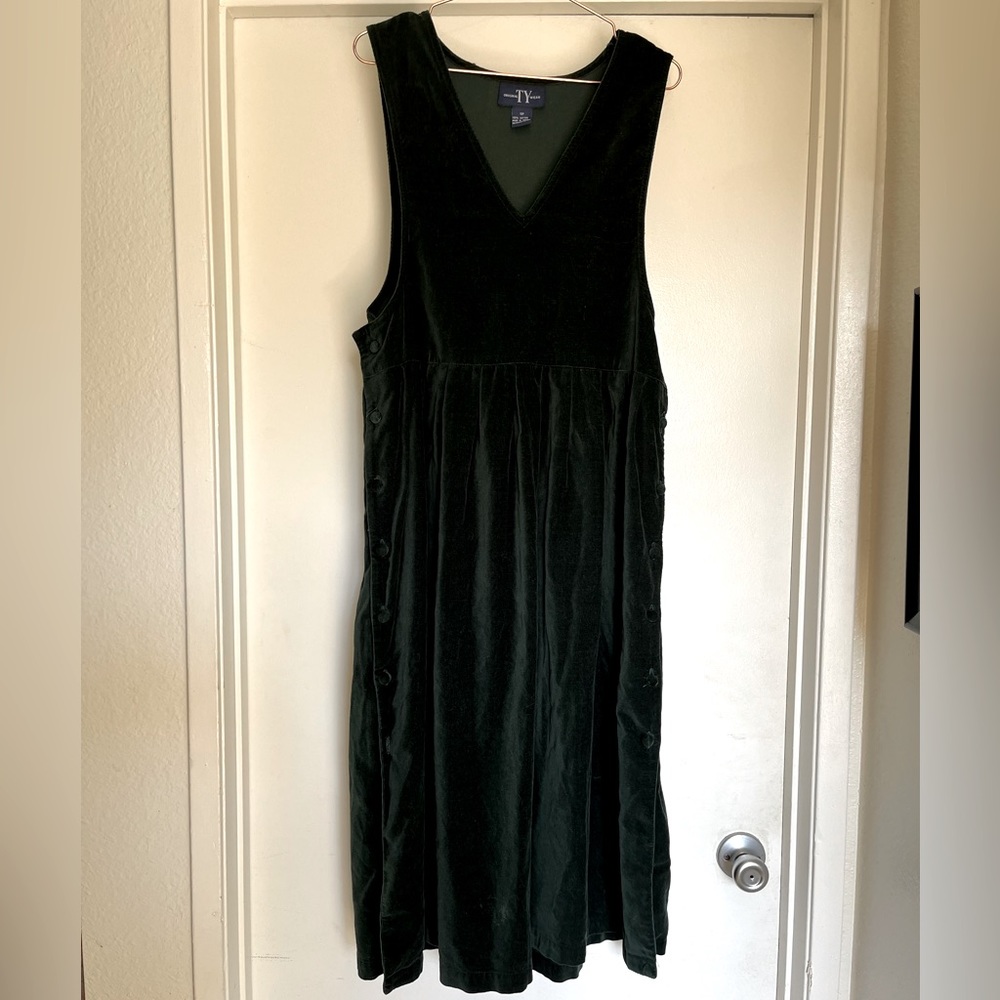 Vintage Forest Green Velvet Dress